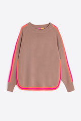 FLUO TRIM BEIGE SWEATER