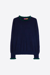 JERSEY VOLANTES NAVY GREEN KNITWEAR