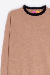 JERSEY VOLANTES BEIGE BLACK KNITWEAR