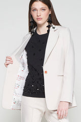 LOVE ECRU ROMA KNIT BLAZER