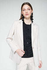 LOVE ECRU ROMA KNIT BLAZER