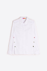 SIDE FUN BUTTONS WHITE SHIRT