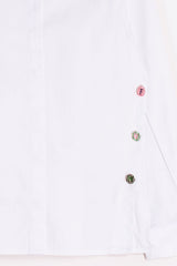 SIDE FUN BUTTONS WHITE SHIRT