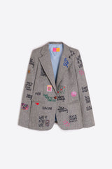 GRAFFITI GREY HERRINGBONE BLAZER