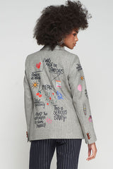 GRAFFITI GREY HERRINGBONE BLAZER