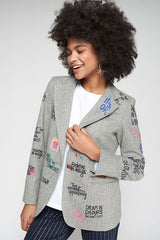 GRAFFITI GREY HERRINGBONE BLAZER
