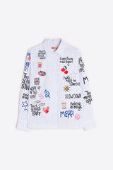 GRAFFITI WHITE STRIPED SHIRT