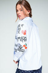 GRAFFITI WHITE STRIPED SHIRT