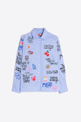 GRAFFITI BLUE OXFORD SHIRT