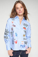 GRAFFITI BLUE OXFORD SHIRT