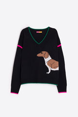 BLACK DACHSHUND SWEATER
