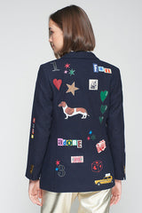 GRAFFITI NAVY WOOL BLAZER