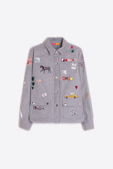 SCREEN-PRINTS GREY JACKET