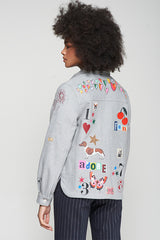 SCREEN-PRINTS GREY JACKET