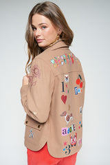 CAMEL WOOL-BLEND JACKET