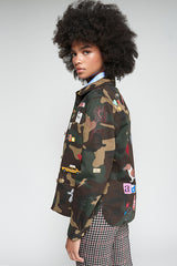 CAMOUFLAGE SCREEN-PRINTS JACKET