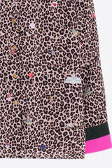 BROWN PRINTED BUTTON-UP SHIRT