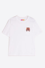 TIGER EMBROIDERY WHITE T-SHIRT