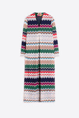 GREEN HERRINGBONE LUREX JACQUARD DRESS