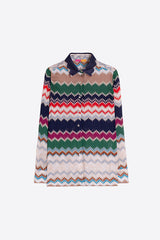 GREEN HERRINGBONE LUREX JACQUARD SHIRT