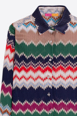 GREEN HERRINGBONE LUREX JACQUARD SHIRT