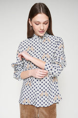 LEOPARD STAR PRINT WHITE SHIRT