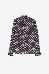 LEOPARDS STARS PRINT BLACK SHIRT