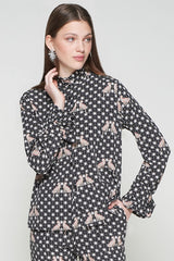 LEOPARDS STARS PRINT BLACK SHIRT
