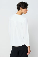 ECRU STUDDED SHOULDER BLOUSE