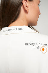 BONJOUR EMBROIDERED WHITE JACKET