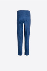TURNED-UP HEM TEXTURED TROUSERS