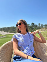 GOLF DETAIL STRIPED SLEEVELESS T-SHIRT