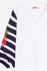 STRIPED SLEEVES T-SHIRT