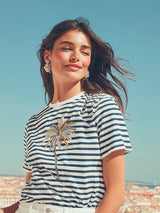 PALM STREE STRIPED T-SHIRT
