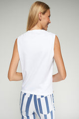 WHITE SCALLOPED HEM SLEEVELESS TOP