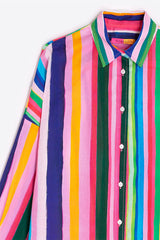 MULTICOLORED VERTICAL STRIPED SHIRT