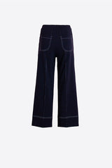 WIDE LEG NAVY TROUSERS