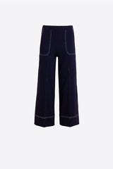 WIDE LEG NAVY TROUSERS