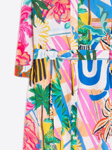 MULTICOLOUR PALM PRINT SHIRT-DRESS