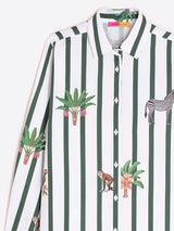 JUNGLE ANIMAL PRINT STRIPED SHIRT