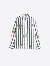 JUNGLE ANIMAL PRINT STRIPED SHIRT