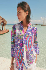 MULTICOLOURED PATCHWORK PRINT SHIRT