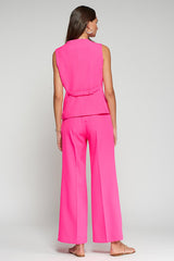 NEON PINK FLARE TROUSERS