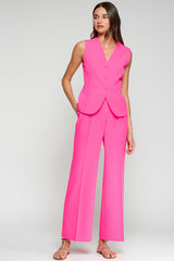 NEON PINK FLARE TROUSERS