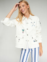 GOLF EMBROIDERED WHITE JACKET