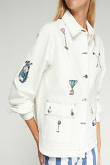GOLF EMBROIDERED WHITE JACKET