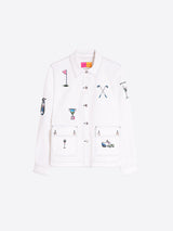 GOLF EMBROIDERED WHITE JACKET