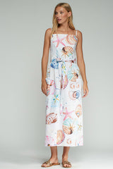 MARINE PRINT LONG DRESS
