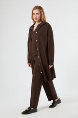 COLLANA BROWN VISCOSE KNIT TROUSERS