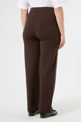 COLLANA BROWN VISCOSE KNIT TROUSERS